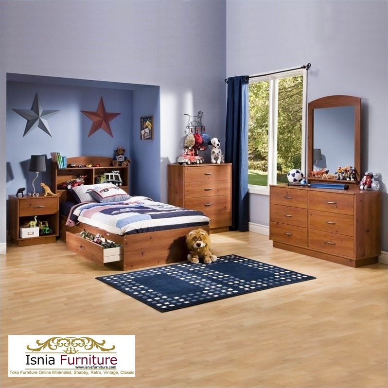 set-tempat-tidur-kayu-untuk-anak-laki-laki-minimalis-berlaci Set Tempat Tidur Kayu Untuk Anak Laki-laki Minimalis Berlaci