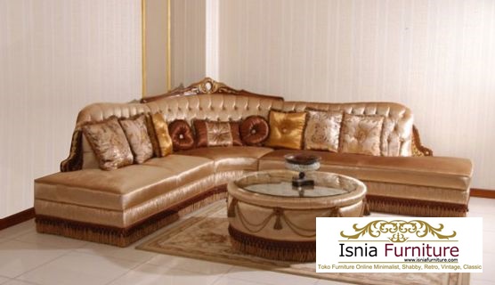 kursi-tamu-sudut Jual Kursi Tamu Sofa Sultan Sudut Bahan Kain Bludru Design Termewah Classic