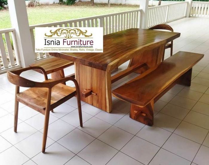 meja-makan-kayu-trembesi-set-kursi-panjang-serat-natural-minimalis-700x554 Jual Meja Makan Trembesi Minimalis Design Simple Paling Laris Harga Terjangkau